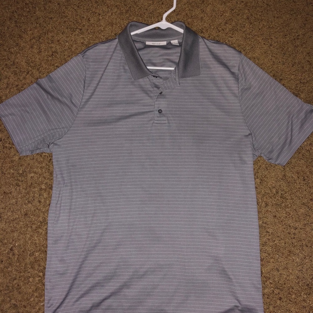 gray golf polo